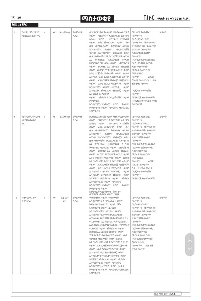 የእንጅባራ ዩኒቨርሲቲ የቅጥር ማስታወቂያ 2